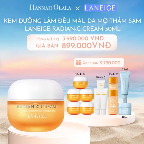  C97_DEAL 4: KEM DƯỠNG GIÚP HỖ TRỢ LÀM ĐỀU MÀU DA MỜ THÂM SẠM KEM DƯỠNG TRẮNG DA LÀM MỜ ĐỐM NÂU LANEIGE RADIAN-C CREAM 50ML 