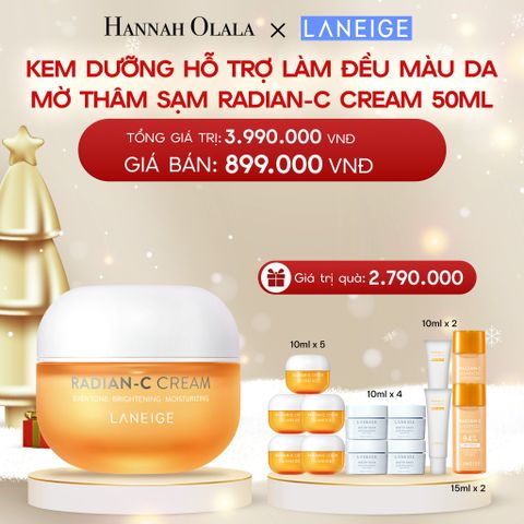  A631_DEAL 4: KEM DƯỠNG GIÚP HỖ TRỢ LÀM ĐỀU MÀU DA MỜ THÂM SẠM KEM DƯỠNG TRẮNG DA LÀM MỜ ĐỐM NÂU LANEIGE RADIAN-C CREAM 50ML 
