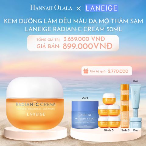  C1109_DEAL 4BK: KEM DƯỠNG GIÚP HỖ TRỢ LÀM ĐỀU MÀU DA MỜ THÂM SẠM KEM DƯỠNG TRẮNG DA LÀM MỜ ĐỐM NÂU LANEIGE RADIAN-C CREAM 50ML 