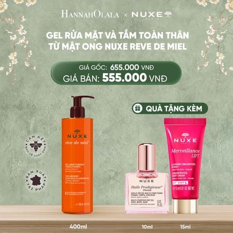  DEAL 5: GEL RỬA MẶT VÀ TẮM TOÀN THÂN TỪ MẬT ONG NUXE REVE DE MIEL 400ML 