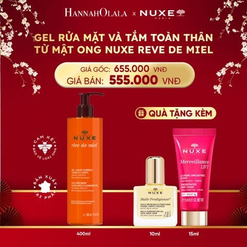  DEAL 5: GEL RỬA MẶT VÀ TẮM TOÀN THÂN TỪ MẬT ONG NUXE REVE DE MIEL 400ML 