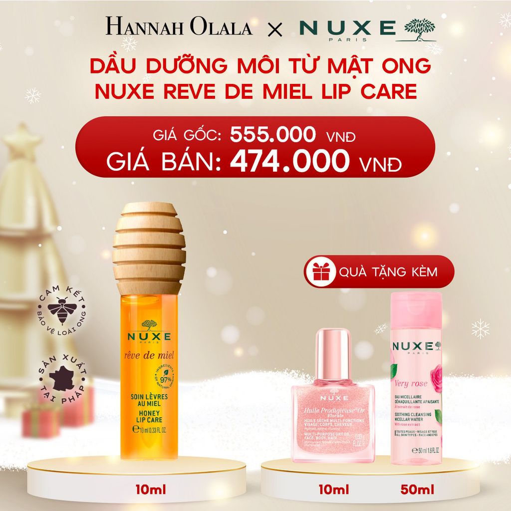  A145_DEAL 9: DẦU DƯỠNG MÔI MẬT ONG NUXE REVE DE MIEL HONEY LIP CARE 10ML 