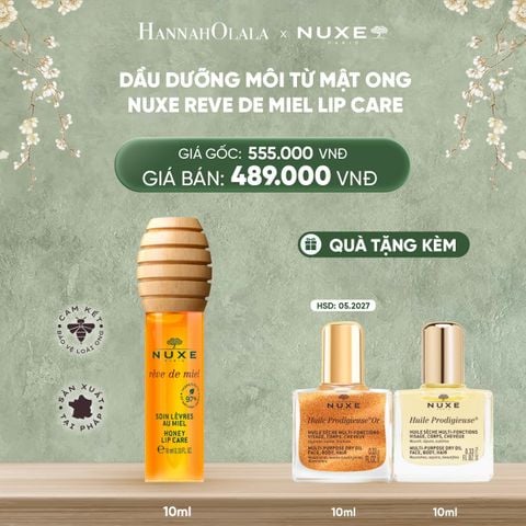  DEAL 9: DẦU DƯỠNG MÔI MẬT ONG NUXE REVE DE MIEL HONEY LIP CARE 10ML 