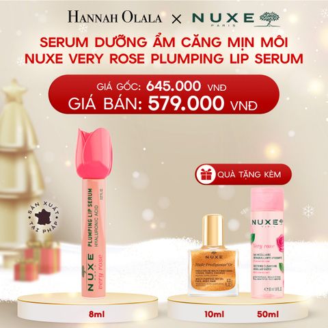  A133_DEAL 10: SERUM DƯỠNG ẨM GIÚP MÔI CĂNG MỊN NUXE VERY ROSE PLUMPING LIP SERUM 8ML 