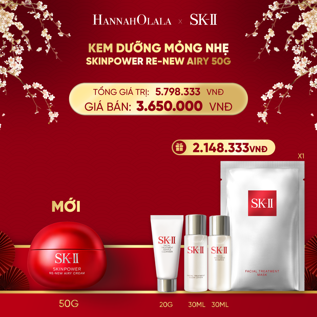  DEAL 6: KEM DƯỠNG MỎNG NHẸ GIẢM DẤU HIỆU LÃO HÓA SKINPOWER RE-NEW 50G 