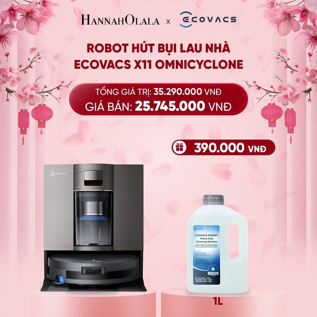  [GIAO HÀNG SAU] DEAL 6: ROBOT HÚT BỤI LAU NHÀ ECOVACS X11 OMNICYCLONE 