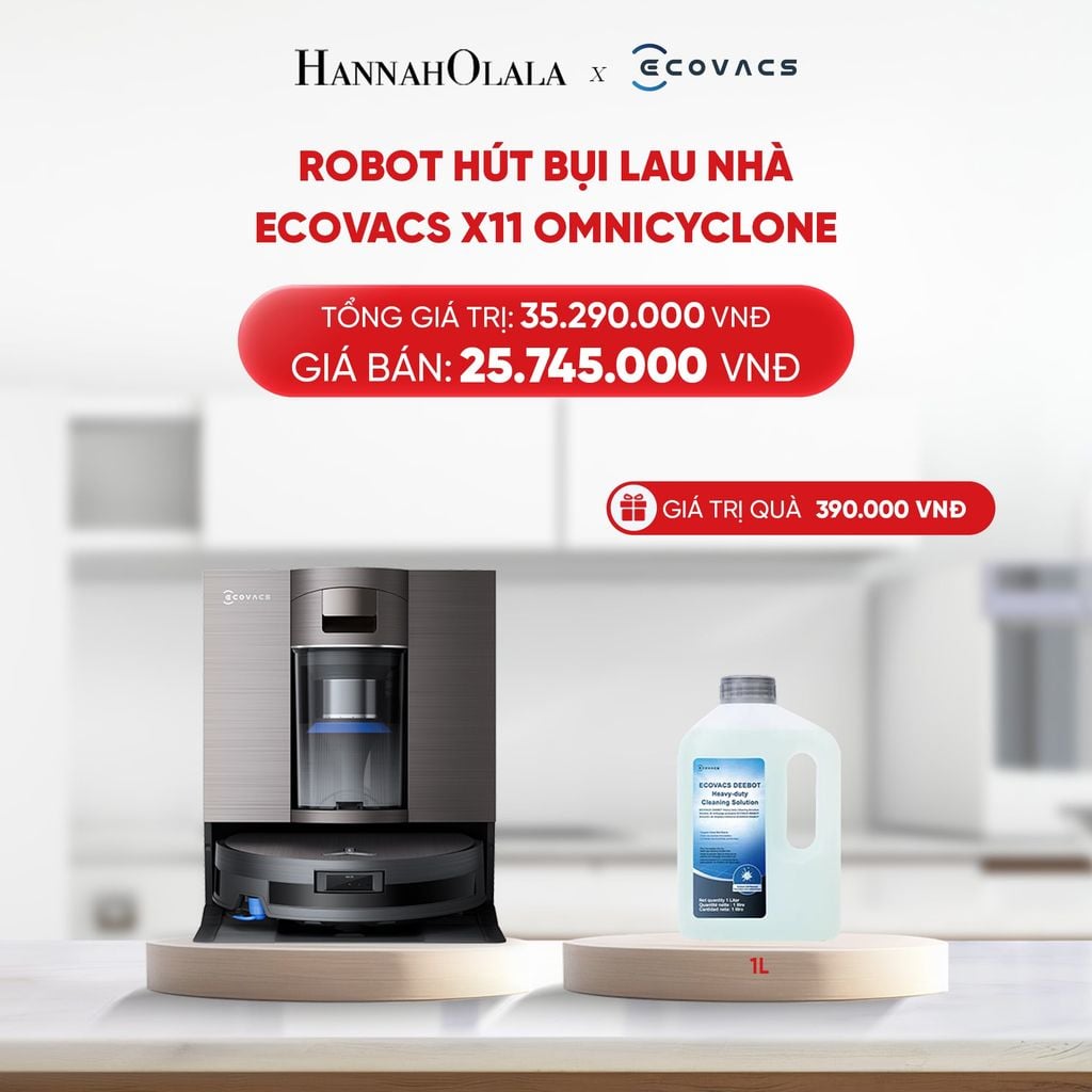  B38_DEAL 9: ROBOT HÚT BỤI LAU NHÀ ECOVACS X11 OMNICYCLONE 