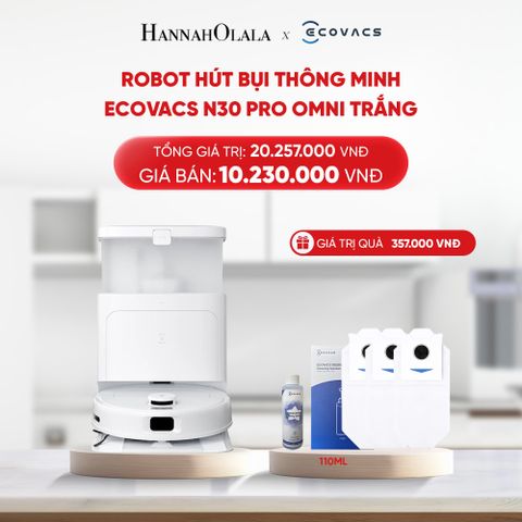  DEAL 4: ROBOT HÚT BỤI THÔNG MINH ECOVACS N30 PRO OMNI TRẮNG 