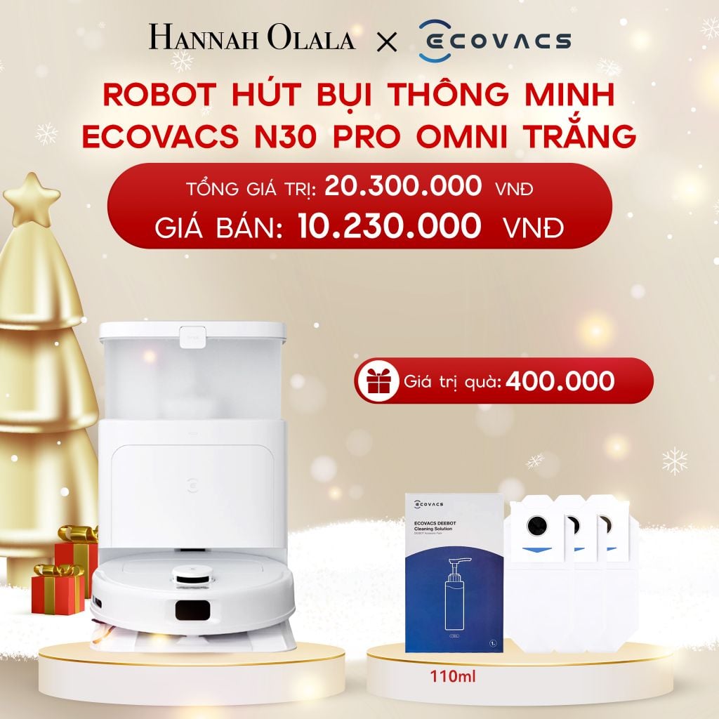  DEAL 1: ROBOT HÚT BỤI THÔNG MINH ECOVACS N30 PRO OMNI TRẮNG 