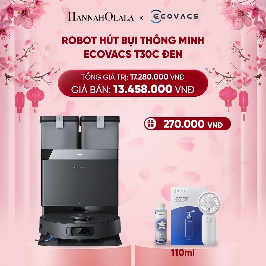  DEAL 4: ROBOT HÚT BỤI THÔNG MINH ECOVACS T30C ĐEN 