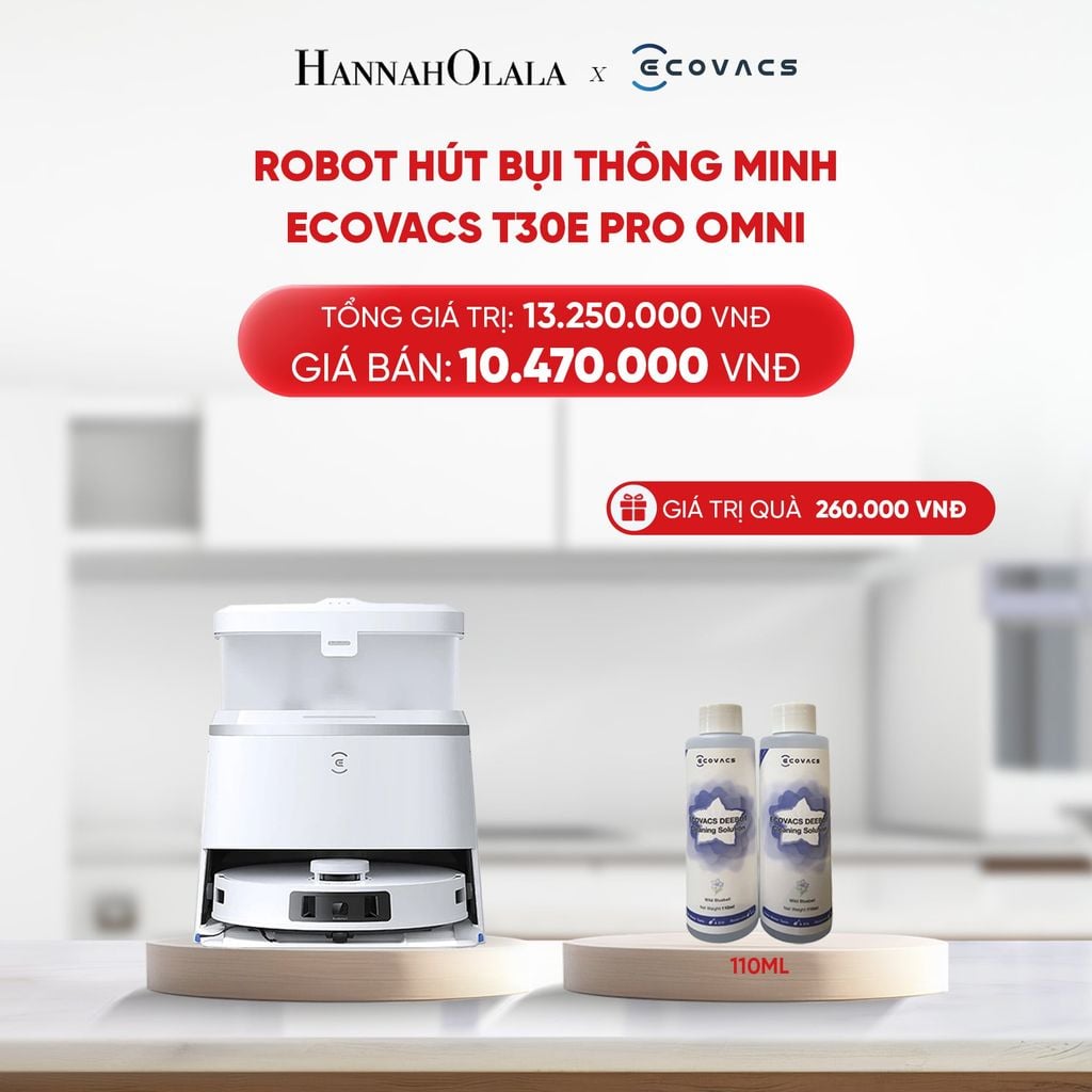  B34_DEAL 5: ROBOT HÚT BỤI THÔNG MINH ECOVACS T30E PRO OMNI 