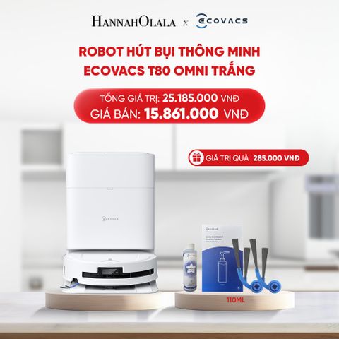  DEAL 7: ROBOT HÚT BỤI THÔNG MINH ECOVACS T80 OMNI TRẮNG 