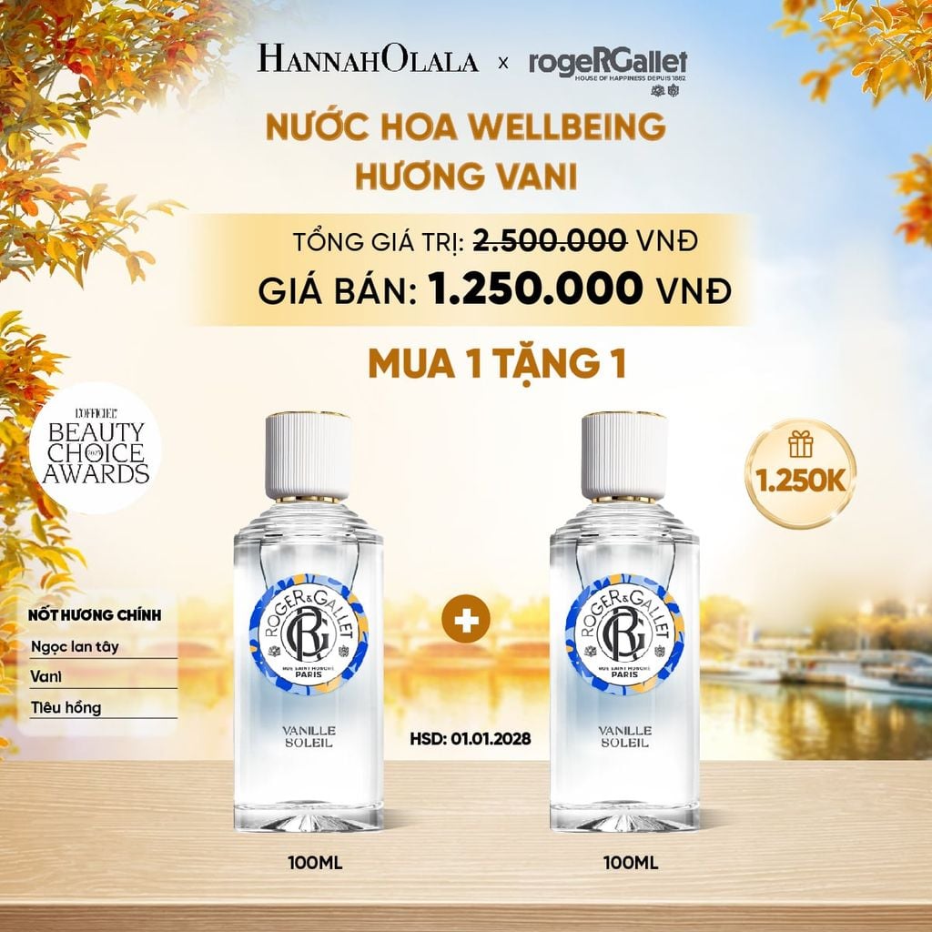  NƯỚC HOA WELLBEING ROGER&GALLET 100ML - E786 