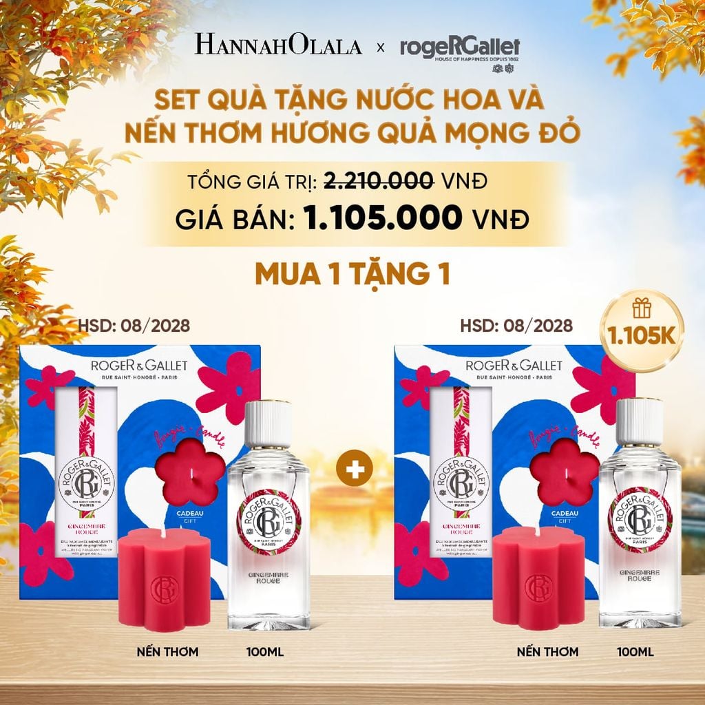  BỘ QUÀ TẶNG NƯỚC HOA WELLBEING NƯỚC HOA 100ML VÀ NẾN THƠM - E807 