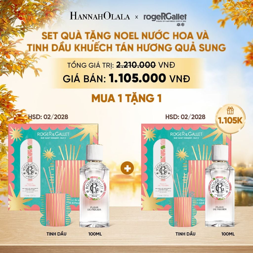  BỘ QUÀ TẶNG LỄ HỘI WELLBEING NƯỚC HOA 100ML VÀ TINH DẦU KHUẾCH TÁN - E809 