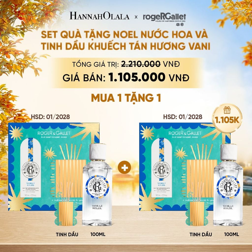  BỘ QUÀ TẶNG LỄ HỘI WELLBEING NƯỚC HOA 100ML VÀ TINH DẦU KHUẾCH TÁN - E809 