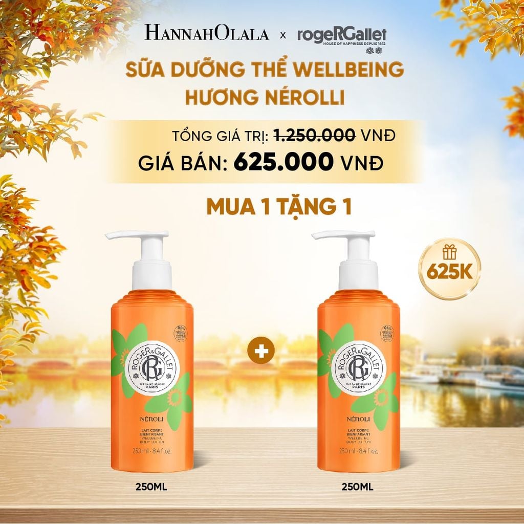  SỮA DƯỠNG THỂ HƯƠNG NƯỚC HOA WELLBEING ROGER&GALLET 250ML - E812 