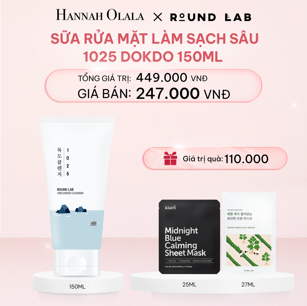  E363_DEAL 3: SỮA RỬA MẶT ROUND LAB 1025 DOKDO CLEANSER 150ML LOẠI BỎ BỤI BẨN DẦU THỪA 