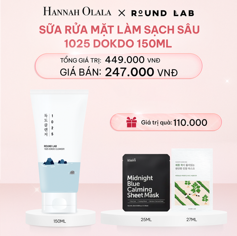  E363_DEAL 3: SỮA RỬA MẶT ROUND LAB 1025 DOKDO CLEANSER 150ML LOẠI BỎ BỤI BẨN DẦU THỪA 