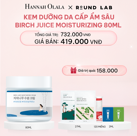  E364_DEAL 4: KEM DƯỠNG DA ROUND LAB BIRCH JUICE MOISTURIZING CREAM 80ML DƯỠNG ẨM CẢI THIỆN ĐỘ ĐÀN HỒI DA 