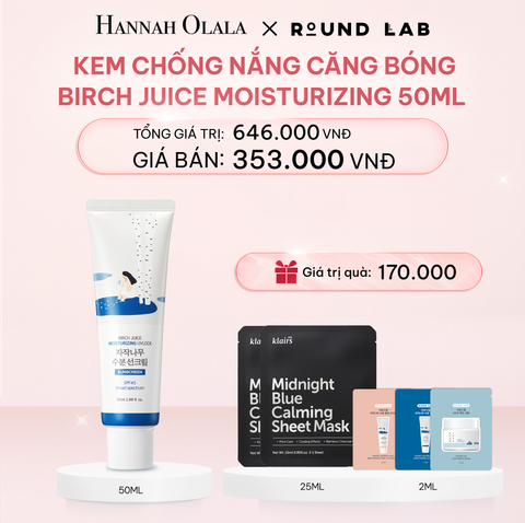 E362_DEAL 2: KEM CHỐNG NẮNG ROUND LAB BIRCH JUICE MOISTURIZING 50ML BẢO VỆ DA QUANG PHỔ RỘNG 