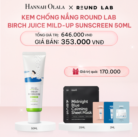  E365_DEAL 6: KEM CHỐNG NẮNG ROUND LAB BIRCH JUICE MILD-UP SUNSCREEN 50ML KIỂM SOÁT DẦU THỪA BÃ NHỜN 