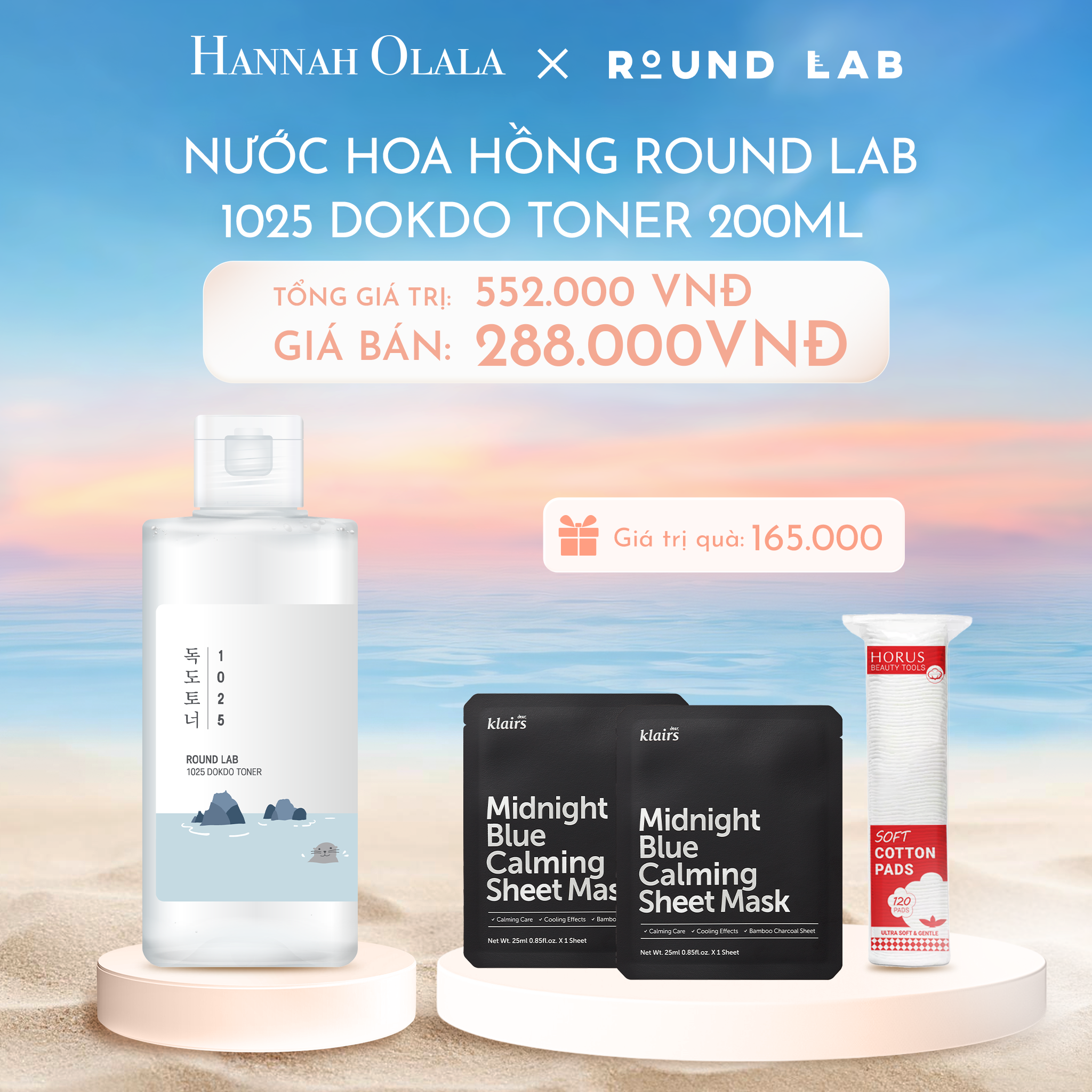  C229_DEAL 1: NƯỚC HOA HỒNG ROUND LAB 1025 DOKDO TONER 200ML BỔ SUNG ĐỘ ẨM LÀM DỊU DA 