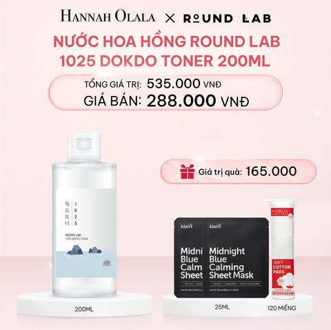  E361_DEAL 1: NƯỚC HOA HỒNG ROUND LAB 1025 DOKDO TONER 200ML BỔ SUNG ĐỘ ẨM LÀM DỊU DA 