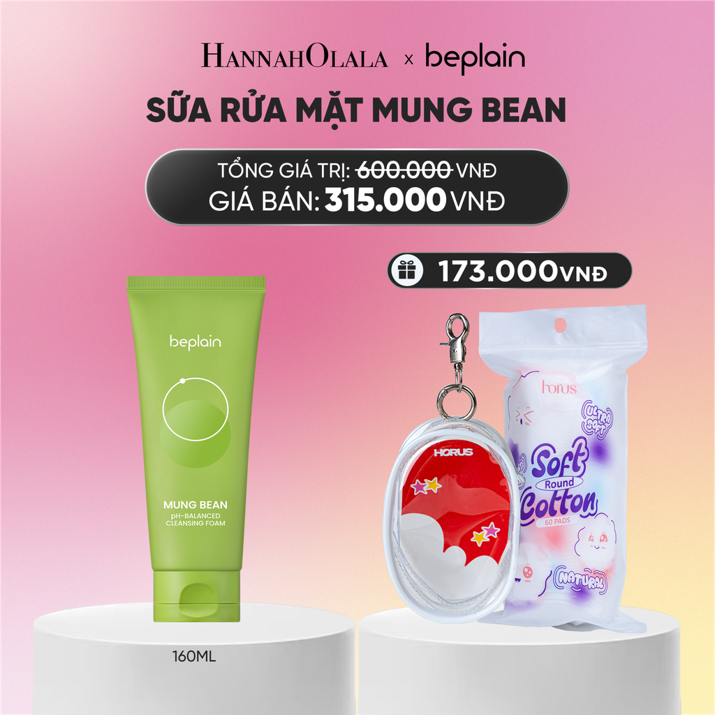  BEPLAIN SỮA RỬA MẶT MUNG BEAN PH-BALANCED CLEANSING FOAM 160ML_A2145 