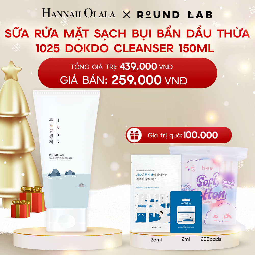  DEAL 3: SỮA RỬA MẶT ROUND LAB 1025 DOKDO CLEANSER 150ML LOẠI BỎ BỤI BẨN DẦU THỪA 