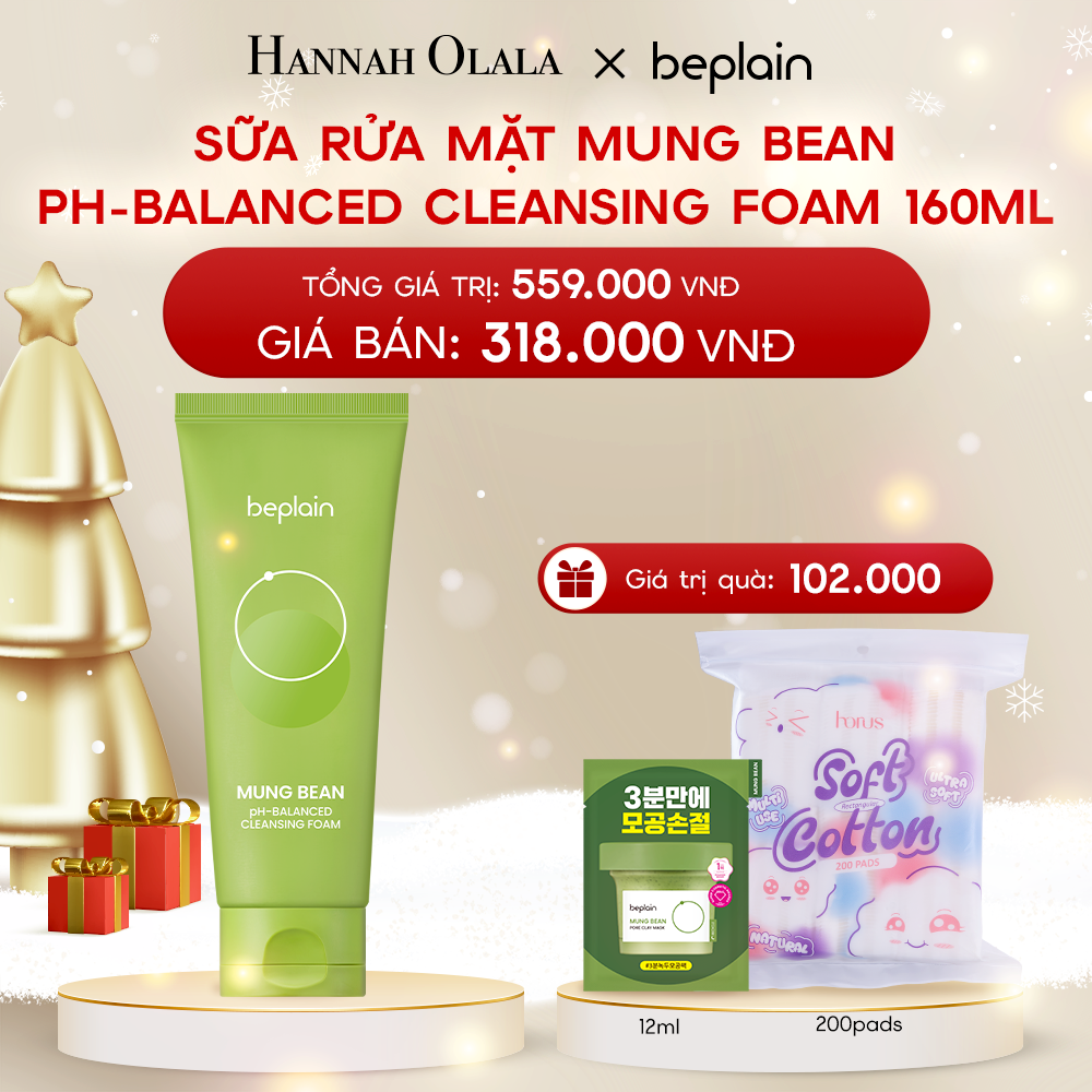  DEAL 1: BEPLAIN SỮA RỬA MẶT MUNG BEAN PH-BALANCED CLEANSING FOAM 160ML 