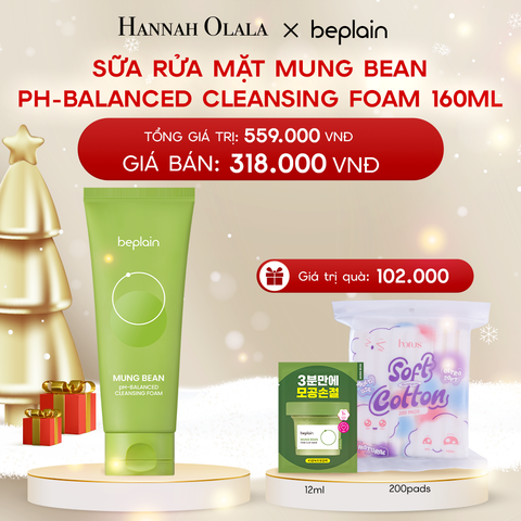  DEAL 1: BEPLAIN SỮA RỬA MẶT MUNG BEAN PH-BALANCED CLEANSING FOAM 160ML 
