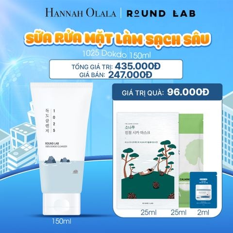  M58_DEAL 4:SỮA RỬA MẶT ROUND LAB 1025 DOKDO CLEANSER 150ML LOẠI BỎ BỤI BẨN DẦU THỪA 