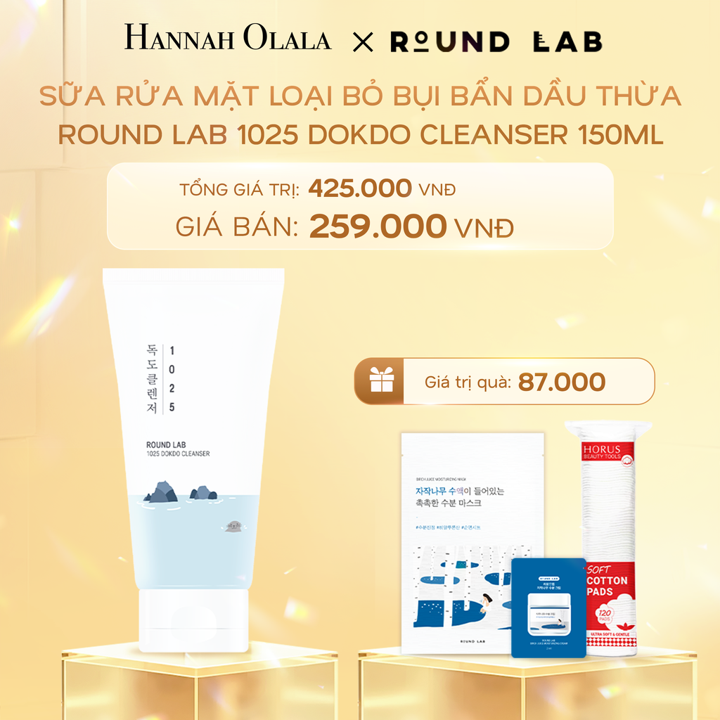  C971_DEAL 3: SỮA RỬA MẶT ROUND LAB 1025 DOKDO CLEANSER 150ML LOẠI BỎ BỤI BẨN DẦU THỪA 