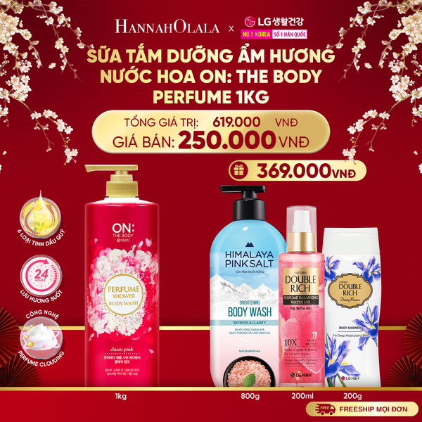  DEAL 01: SỮA TẮM DƯỠNG ẨM HƯƠNG NƯỚC HOA ON: THE BODY PERFUME CLASSIC PINK 1KG 