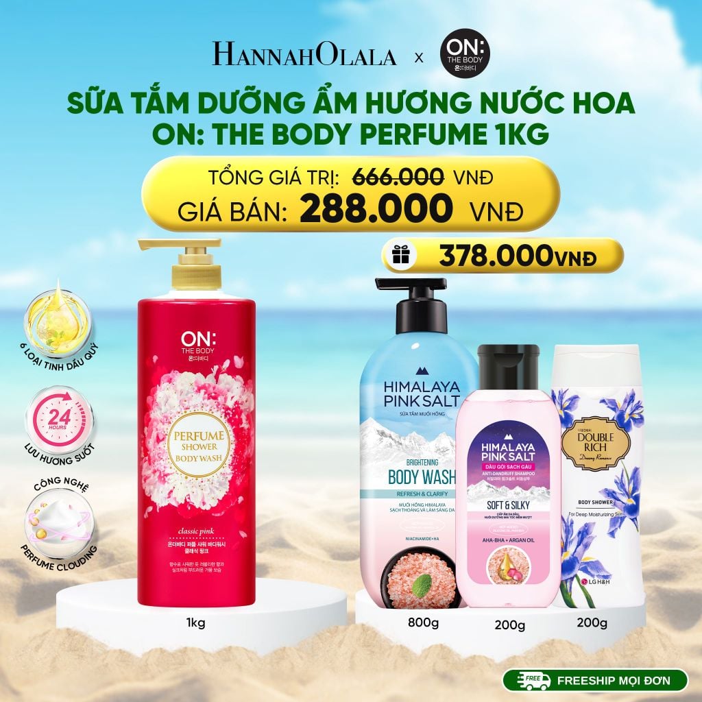  DEAL 01: SỮA TẮM DƯỠNG ẨM HƯƠNG NƯỚC HOA ON: THE BODY PERFUME 1KG 
