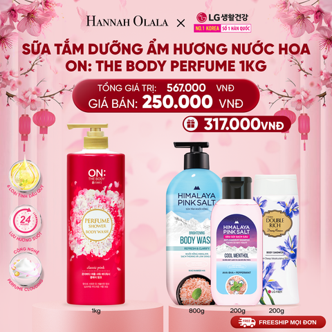  A1439_DEAL 01: SỮA TẮM DƯỠNG ẨM HƯƠNG NƯỚC HOA ON: THE BODY PERFUME CLASSIC PINK 1KG 