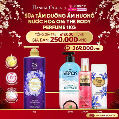  DEAL 01: SỮA TẮM DƯỠNG ẨM HƯƠNG NƯỚC HOA ON: THE BODY PERFUME CLASSIC PINK 1KG 