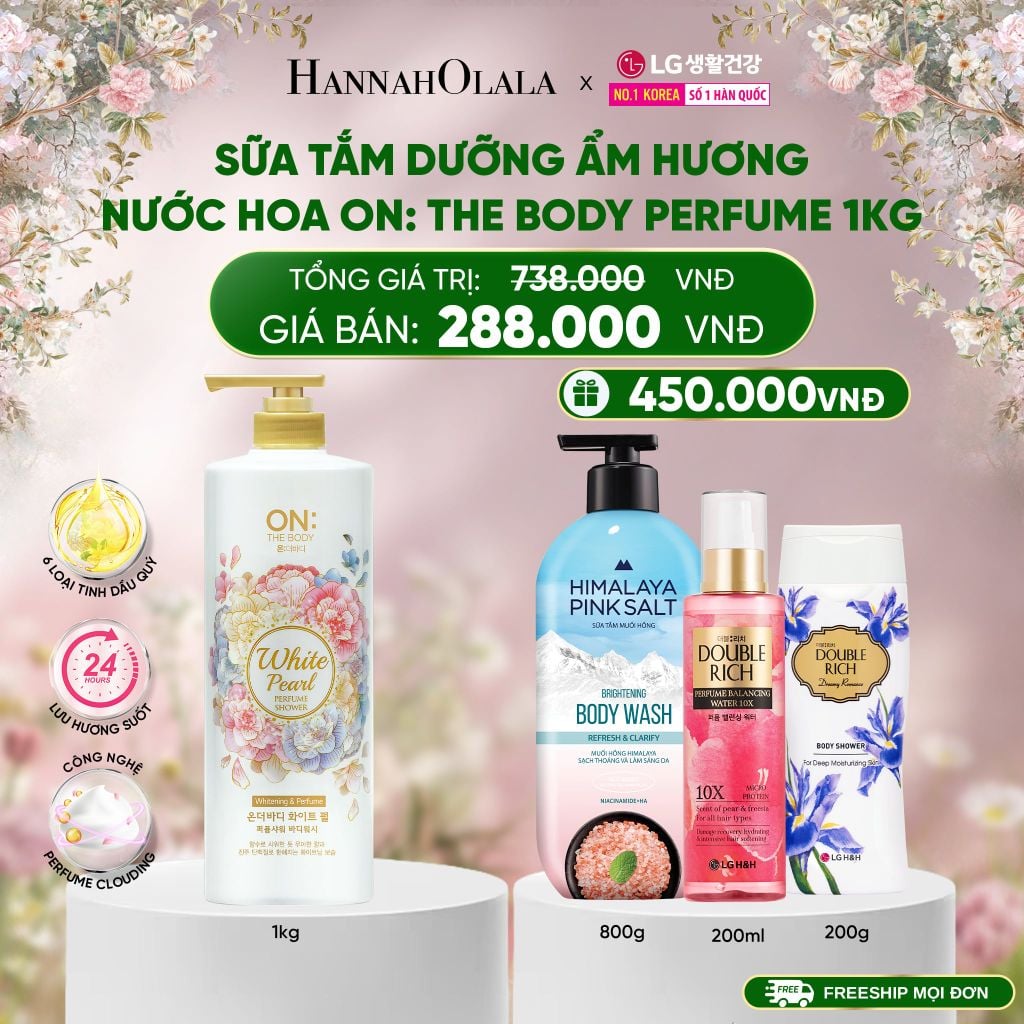  DEAL 26: SỮA TẮM DƯỠNG ẨM HƯƠNG NƯỚC HOA ON: THE BODY PERFUME 1KG 