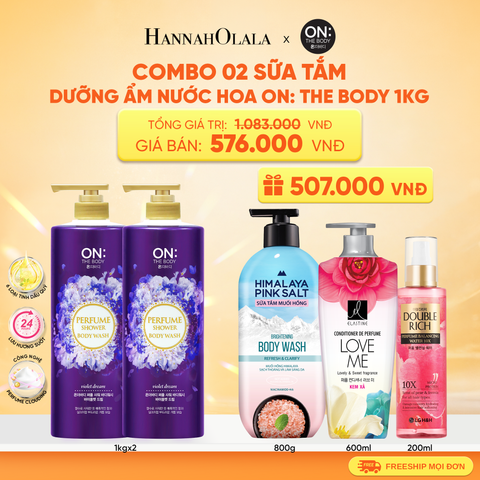  COMBO 2 SỮA TẮM DƯỠNG ẨM HƯƠNG NƯỚC HOA ON: THE BODY PERFUME 1KG 