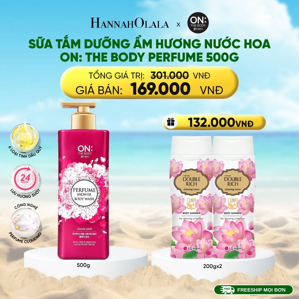  DEAL 02: SỮA TẮM DƯỠNG ẨM HƯƠNG NƯỚC HOA ON: THE BODY PERFUME 500G 
