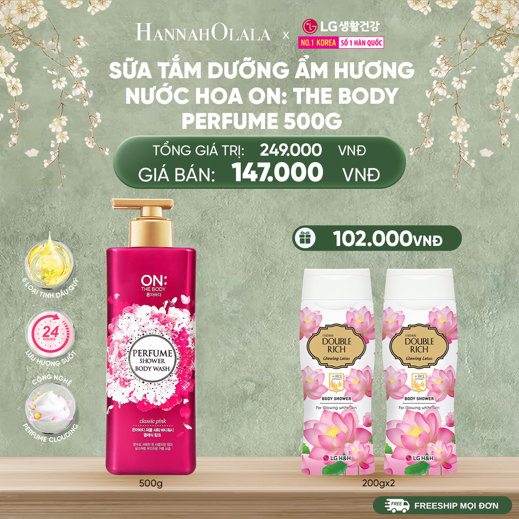  DEAL 02: SỮA TẮM DƯỠNG ẨM HƯƠNG NƯỚC HOA ON: THE BODY PERFUME VIOLET DREAM 500G 