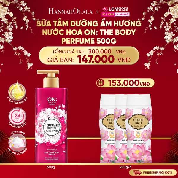  DEAL 02: SỮA TẮM DƯỠNG ẨM HƯƠNG NƯỚC HOA ON: THE BODY PERFUME VIOLET DREAM 500G 
