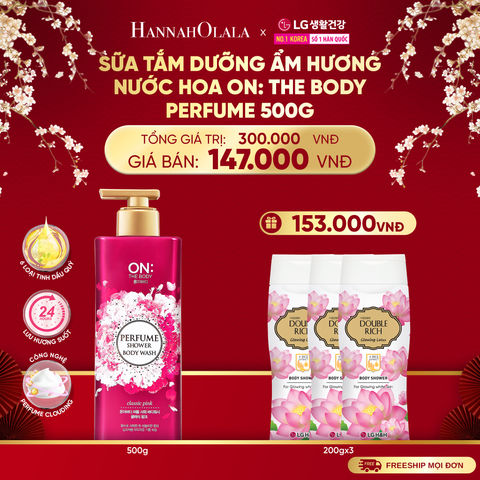  DEAL 02: SỮA TẮM DƯỠNG ẨM HƯƠNG NƯỚC HOA ON: THE BODY PERFUME VIOLET DREAM 500G 