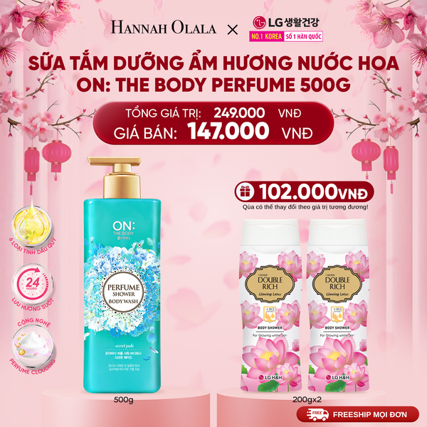  DEAL 02: SỮA TẮM DƯỠNG ẨM HƯƠNG NƯỚC HOA ON: THE BODY PERFUME VIOLET DREAM 500G 