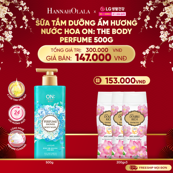  DEAL 02: SỮA TẮM DƯỠNG ẨM HƯƠNG NƯỚC HOA ON: THE BODY PERFUME VIOLET DREAM 500G 