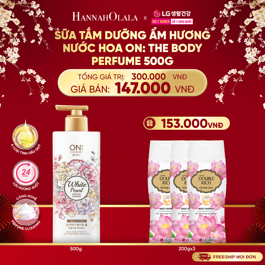  DEAL 02: SỮA TẮM DƯỠNG ẨM HƯƠNG NƯỚC HOA ON: THE BODY PERFUME VIOLET DREAM 500G 