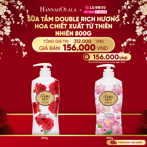  DEAL54:[FLASH DEAL] SỮA TẮM DOUBLE RICH HƯƠNG HOA CHIẾT XUẤT TỪ THIÊN NHIÊN 800ML 