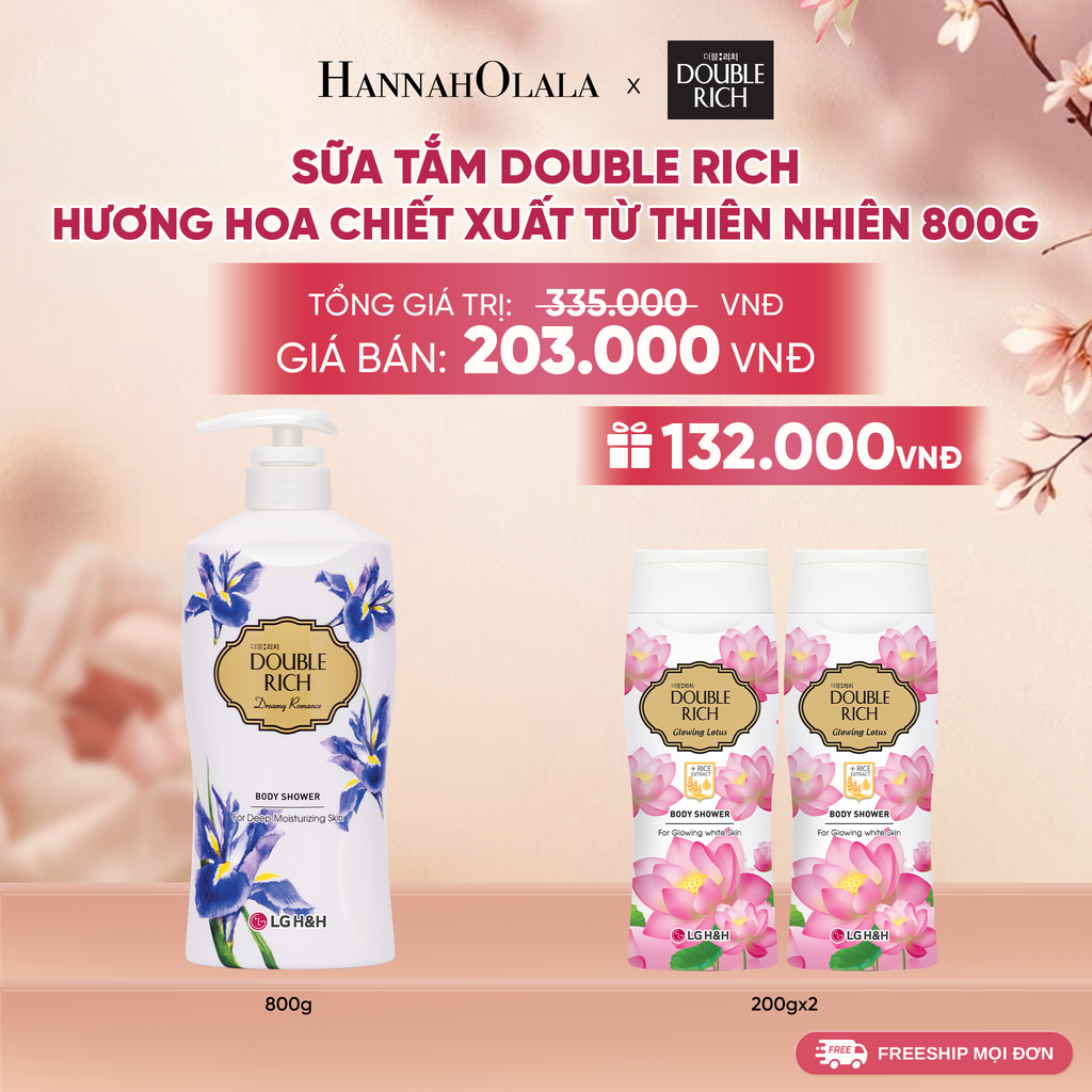  SỮA TẮM DOUBLE RICH HƯƠNG HOA CHIẾT XUẤT TỪ THIÊN NHIÊN 800ML 