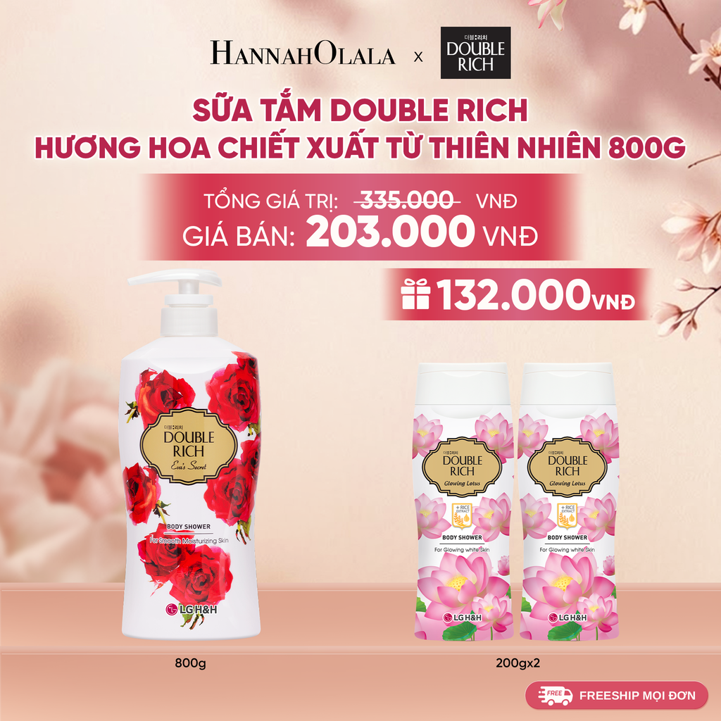  SỮA TẮM DOUBLE RICH HƯƠNG HOA CHIẾT XUẤT TỪ THIÊN NHIÊN 800ML 
